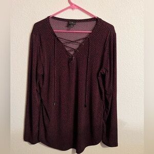 Worthington Black and Red Blouse Size Large